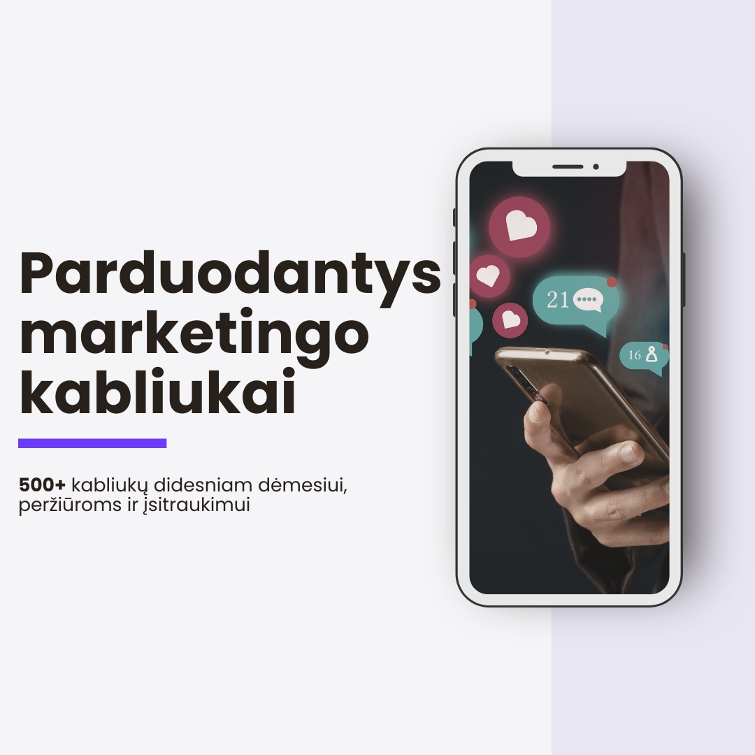 Parduodančių marketingo kabliukų sąrašas